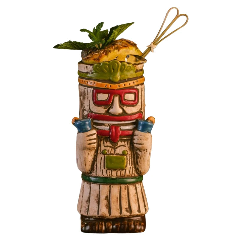 Hawaiian Style Tiki Mug Personalized Creative Cocktail Glass Zombie Ceramic Tiki Mug Cold Drink Cup Mug For Bar Party