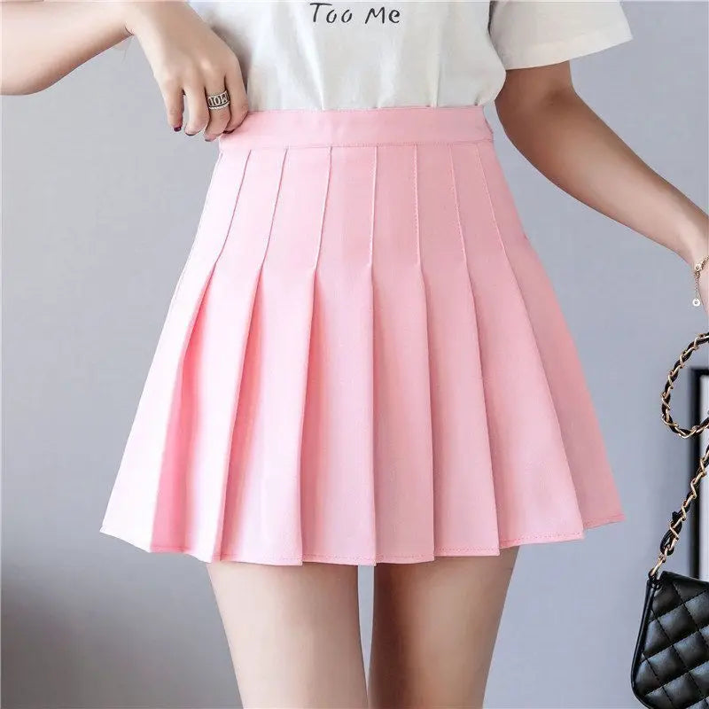 2024 White Women Pleated Skirts Summer High Waist Zipper Girls Dancing JK Mini Skirts Black Fashion Student A Line Faldas