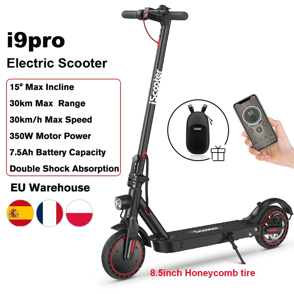 iScooter i9 Electric Scooter 350W Scooter for Adults 7.5Ah 30km/h Foldable E scooter 8.5 inch Honeycomb Tire scoorter electrico