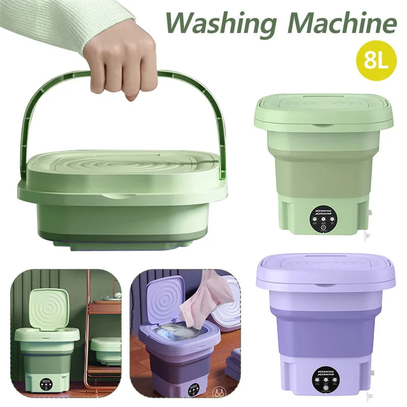 8L Portable Foldable Washing Machine With Spin Dryer Automatic Mini Underwear Sock 220V Washing Machine With Centrifuge