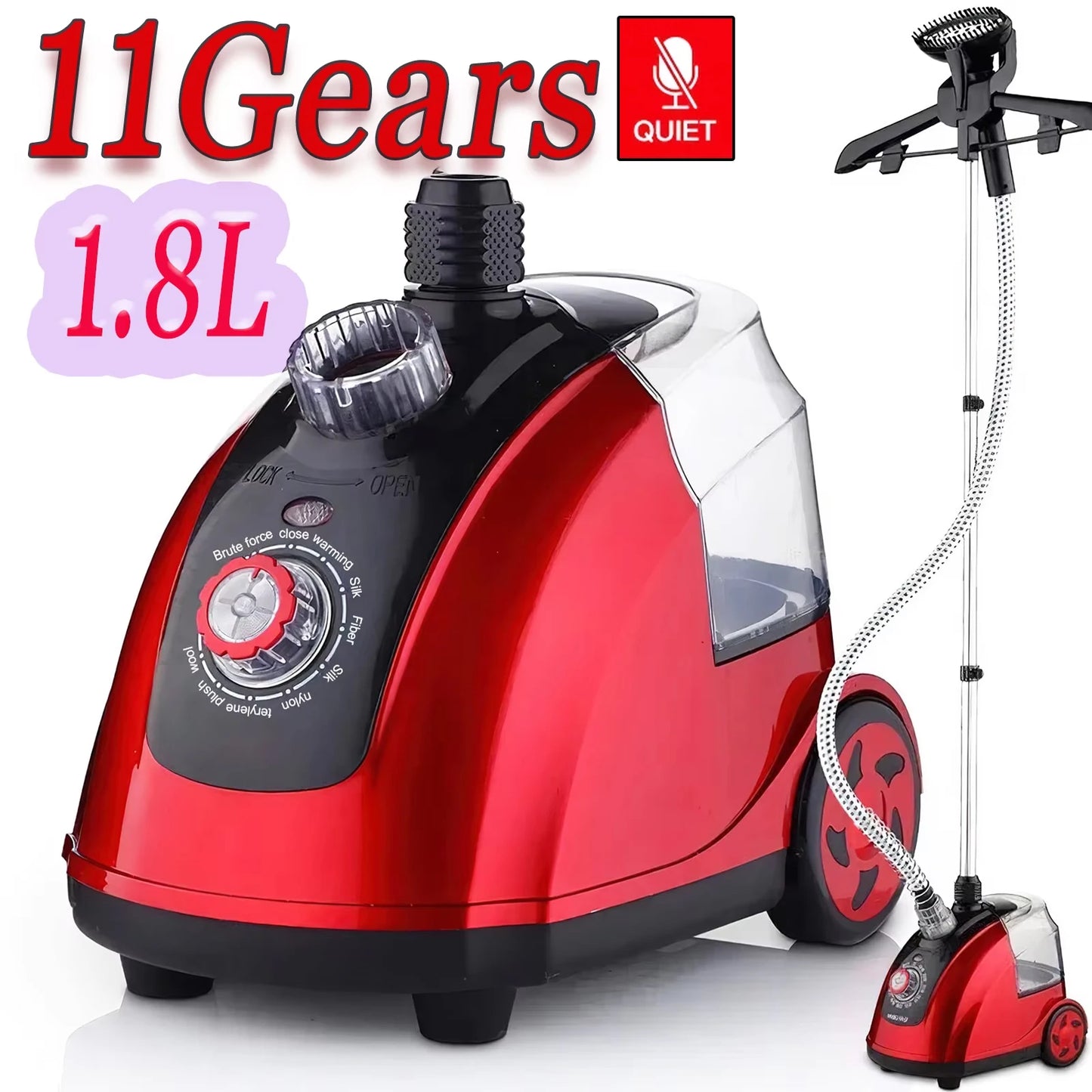 1800W 11 Gear Adjustable Garment Steamer 1.8L Hanging Vertical Steam Iron Home Handheld Garment Steamer Machine For clothes