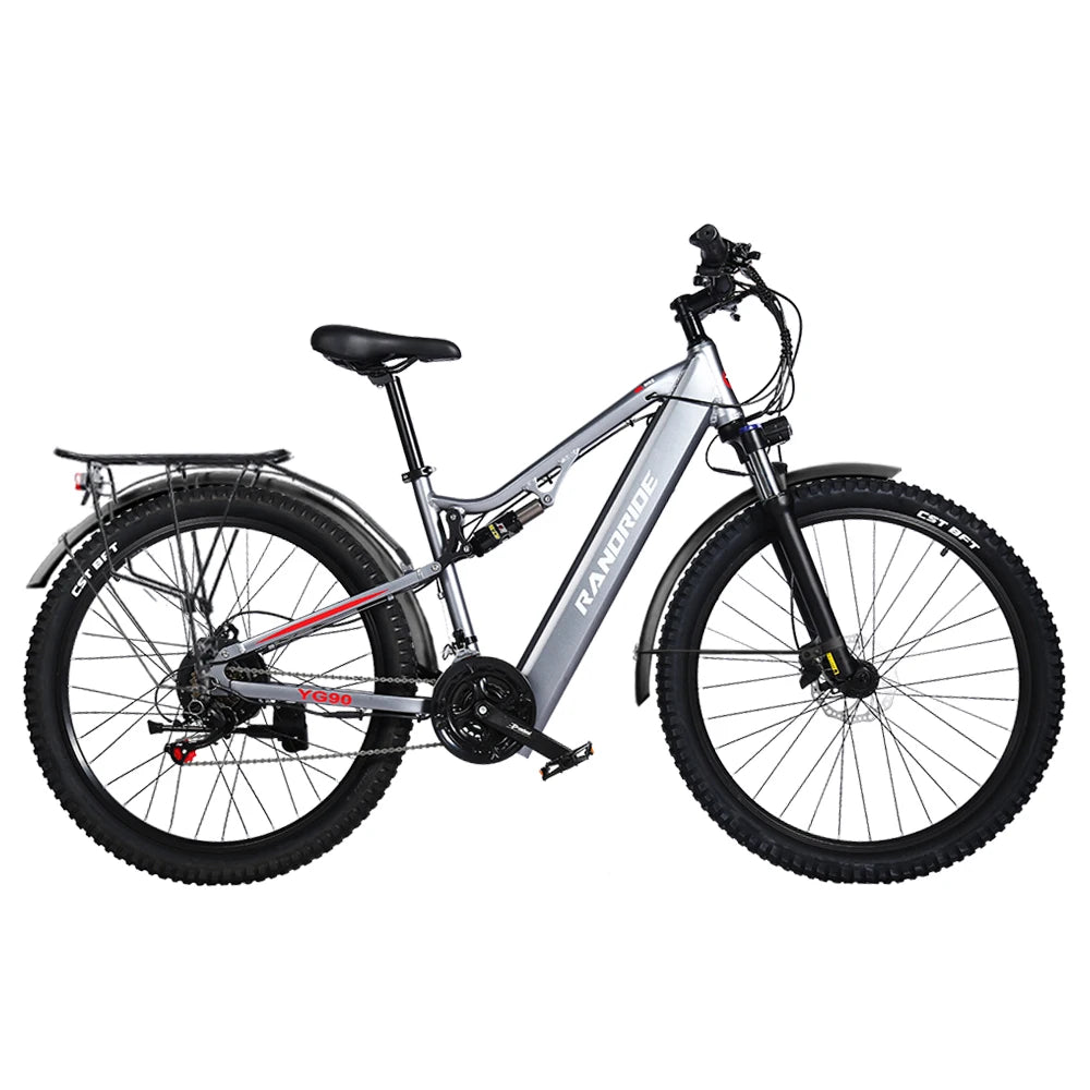 RANDRIDE YG90 mountain electric bike 1000W 17Ah hydraulic front fork 21gears EMTB adult full suspension