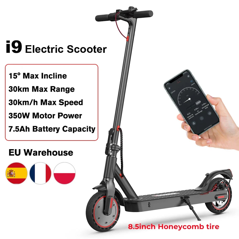 iScooter i9 Electric Scooter 350W Scooter for Adults 7.5Ah 30km/h Foldable E scooter 8.5 inch Honeycomb Tire scoorter electrico