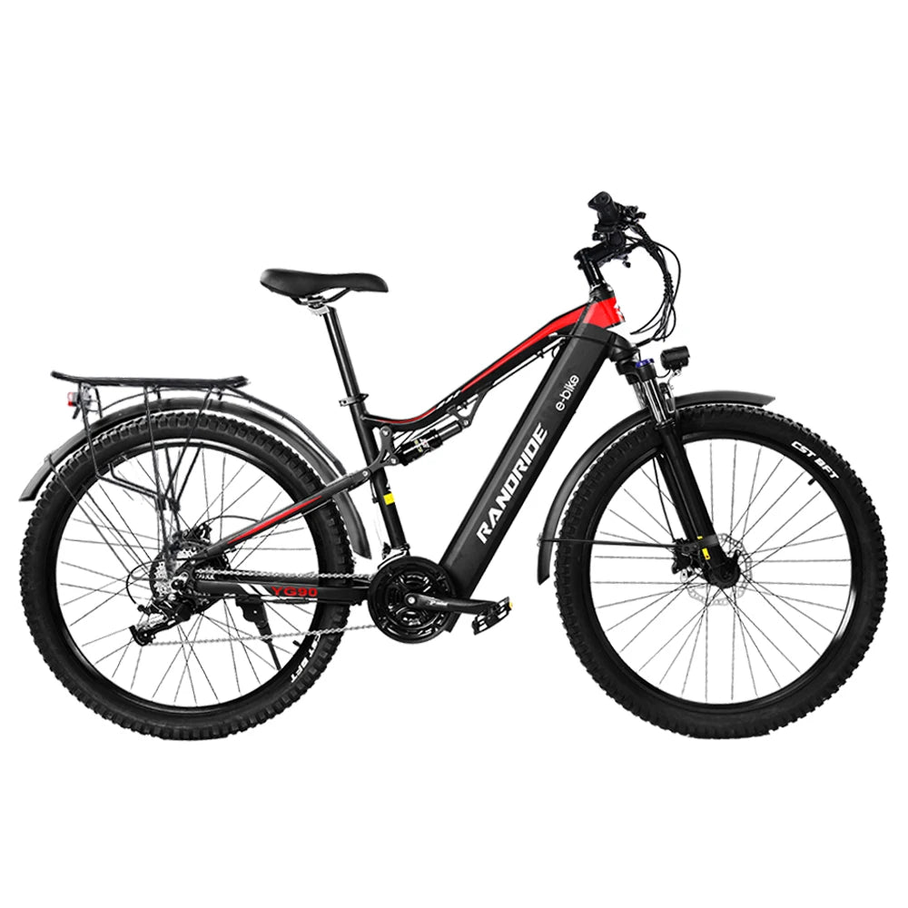 RANDRIDE YG90 mountain electric bike 1000W 17Ah hydraulic front fork 21gears EMTB adult full suspension