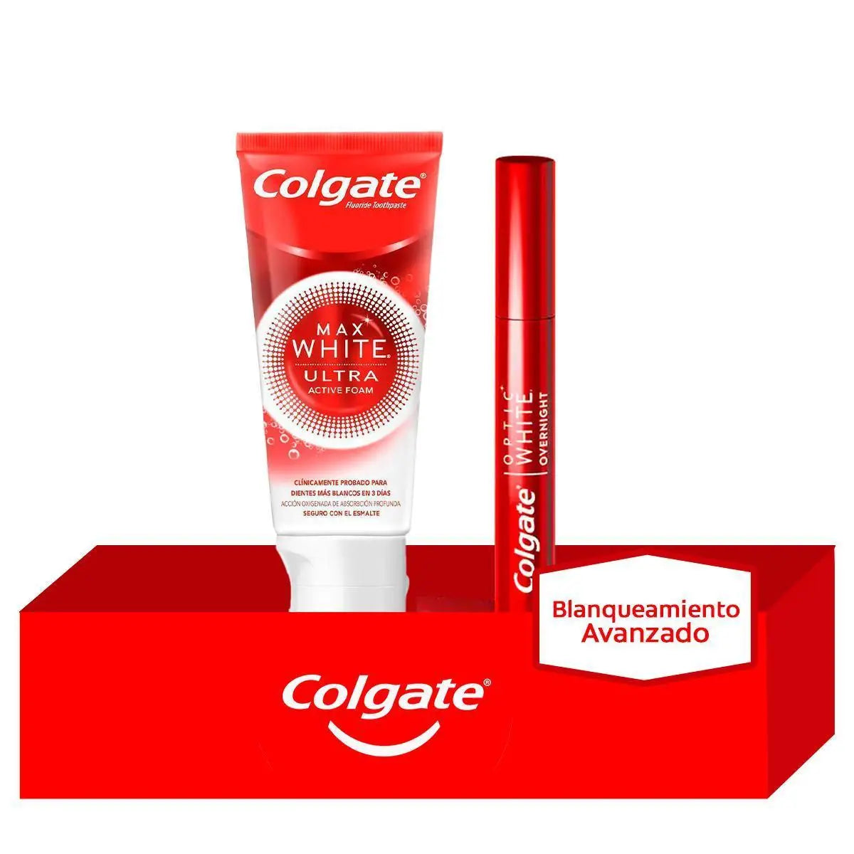 Whitening Colgate Pack: Max White Ultra 50ml and whitening serum Overnight | White teeth in 3 days. Whiten while you sleep for a beaming smile.