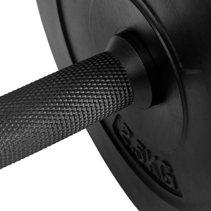 Tectake-dumbbell | Dumbbell dumbbells with 9/14/19 kg weight discs | Gripping surface striated for a safe grip | Plastic lining so as not to damage the ground