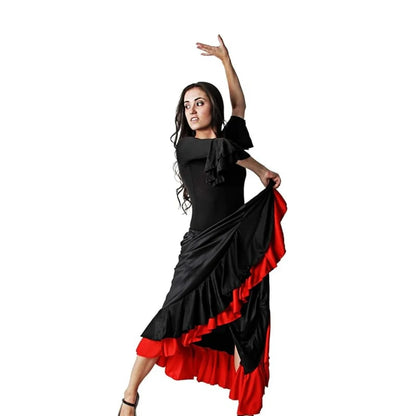 Professional Dance Flamingo or Sevillanas Women Skirt Double Ruffle Skirt in 6 Colors Available Skirt