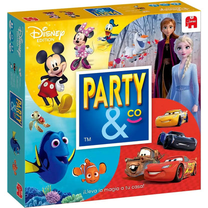 Diset - Party & co Disney, board game for children from 4 years old-the box is not sealed, the manufacturer DISET only places 2 side stickers to close the box, we imagine it is to use less plastics