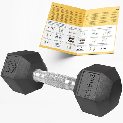 Professional Ergonomic Anti-slip Rubber Hex Dumbbell ManiBoom with Chrome Bar-Weightweights and Dumbbell Several kg 10kg 15kg 20kg 25kg 30kg - Set Exercise