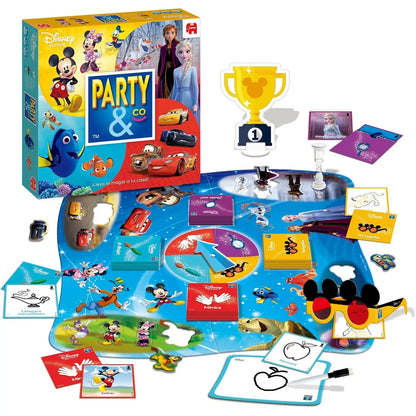 Diset - Party & co Disney, board game for children from 4 years old-the box is not sealed, the manufacturer DISET only places 2 side stickers to close the box, we imagine it is to use less plastics