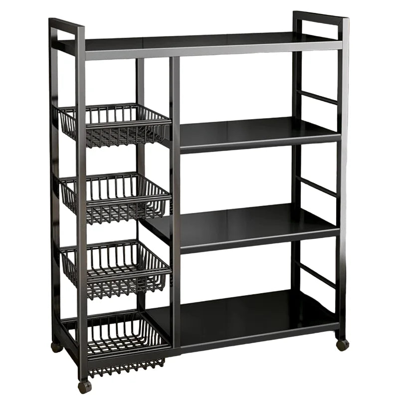 Kitchen Microwave Racks with Wheels, Bathroom Lounge Organizer Trolleys, Coking Cabinet metal Storage Rack, Book Toy, Rack for Wheels, METAL Microwave Shelf