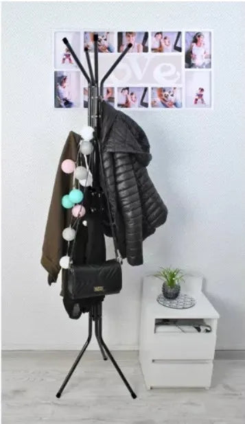 Metal Rack for Aisle and Entrance, 12 Hooks 170cm, Hallway Tree for Hanging Scarves, Bags, Jackets, Hangers for Home Entrance Hats, Durable, Practical