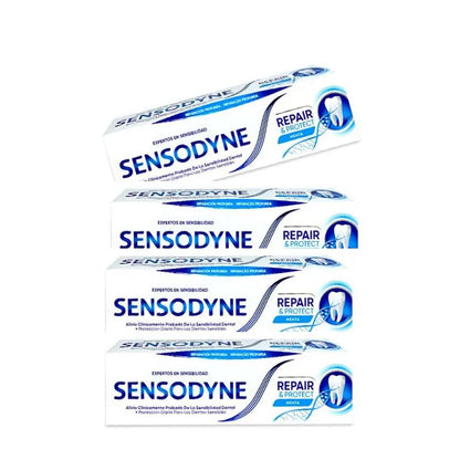 4x75 ml Whitening Sensodyne Pack/Sensitivity & Gums/Readens & Protects/Protects & Whitening/Sensitivities/Fluorine Toothpaste, relief for sensitive teeth and improving gum health