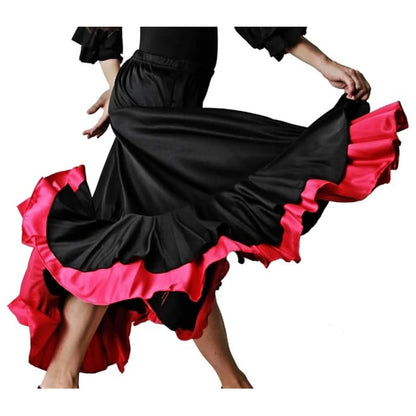 Professional Dance Flamingo or Sevillanas Women Skirt Double Ruffle Skirt in 6 Colors Available Skirt