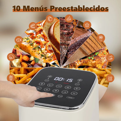 AIGOSTAR electronic air fryer touch LED, adjustable time and temperature, detachable non-stick grille .. (10 programs, 2L, 1200W)