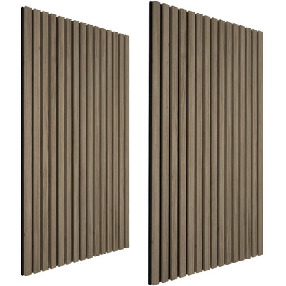 Tectake Sonic Wall MDF acoustic panels, real wood veneer, excellent sound absorption, felt and wood fabric, sound soundproofing for Wall, wood slats, set of 2 pieces, high quality, fabric combination