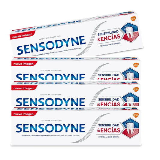 4x75 ml Whitening Sensodyne Pack/Sensitivity & Gums/Readens & Protects/Protects & Whitening/Sensitivities/Fluorine Toothpaste, relief for sensitive teeth and improving gum health