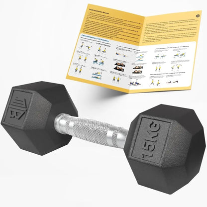 Professional Ergonomic Anti-slip Rubber Hex Dumbbell ManiBoom with Chrome Bar-Weightweights and Dumbbell Several kg 10kg 15kg 20kg 25kg 30kg - Set Exercise