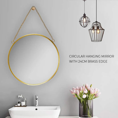 Gift Decor-24CM Golden Metal Mirror Hexagonal Wall Mirror