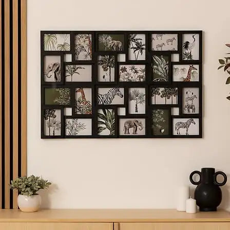 Factory pictures-multiple frame Cali 24 photos black-decorative photo holder