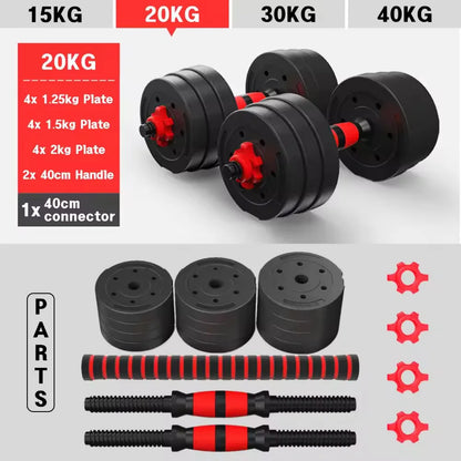 15KG-20KG-30KG adjustable 2-in-1 bars multi-function dumbbell (optional KETTLEBELL piece)