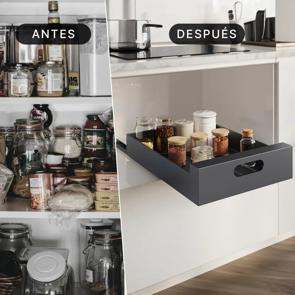 MARCTANI Removable Tray Antioxidant Kitchen Cabinet-Removable Drawers for Kitchen, Clearing Cabinet or Shelf Space Saving-Telescopic Sliding Drawer