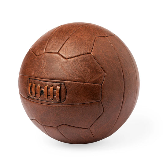 Vintage vintage vintage retro soccer ball Makito style. Size 5. Material, resistant polyskin with reinforced valve with a cord in the same material. Brown Color. Ideal for exhibition, game, gift