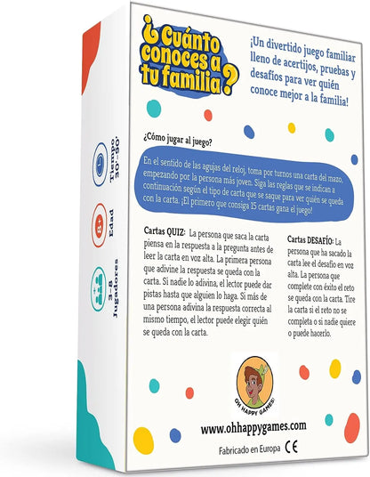 Board game how much do you know your family? A fun family card game full of trials and challenges to see who knows the family best! Board game for adults and children