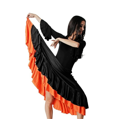 Professional Dance Flamingo or Sevillanas Women Skirt Double Ruffle Skirt in 6 Colors Available Skirt