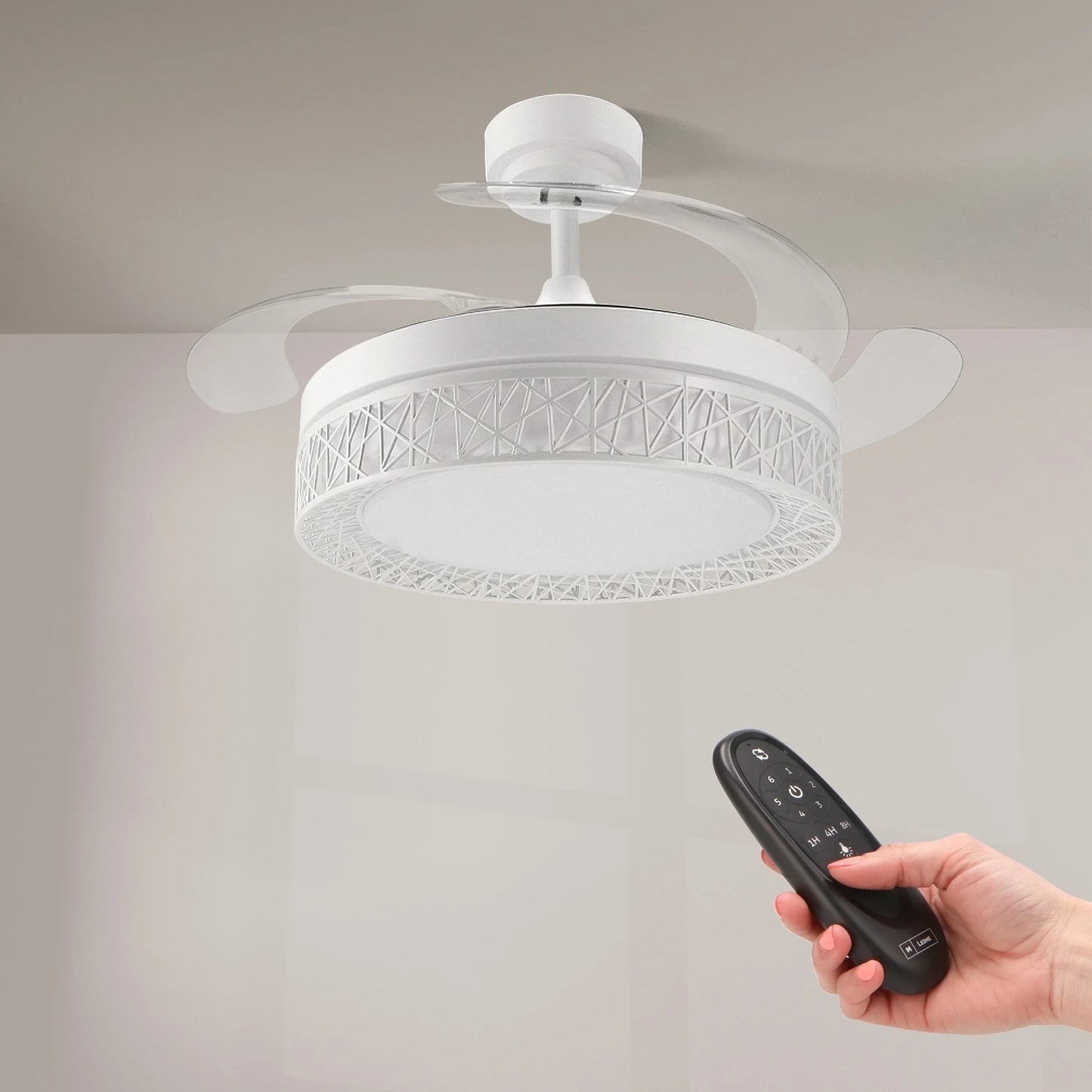 Led ceiling fan White Aqua LEDME CCT