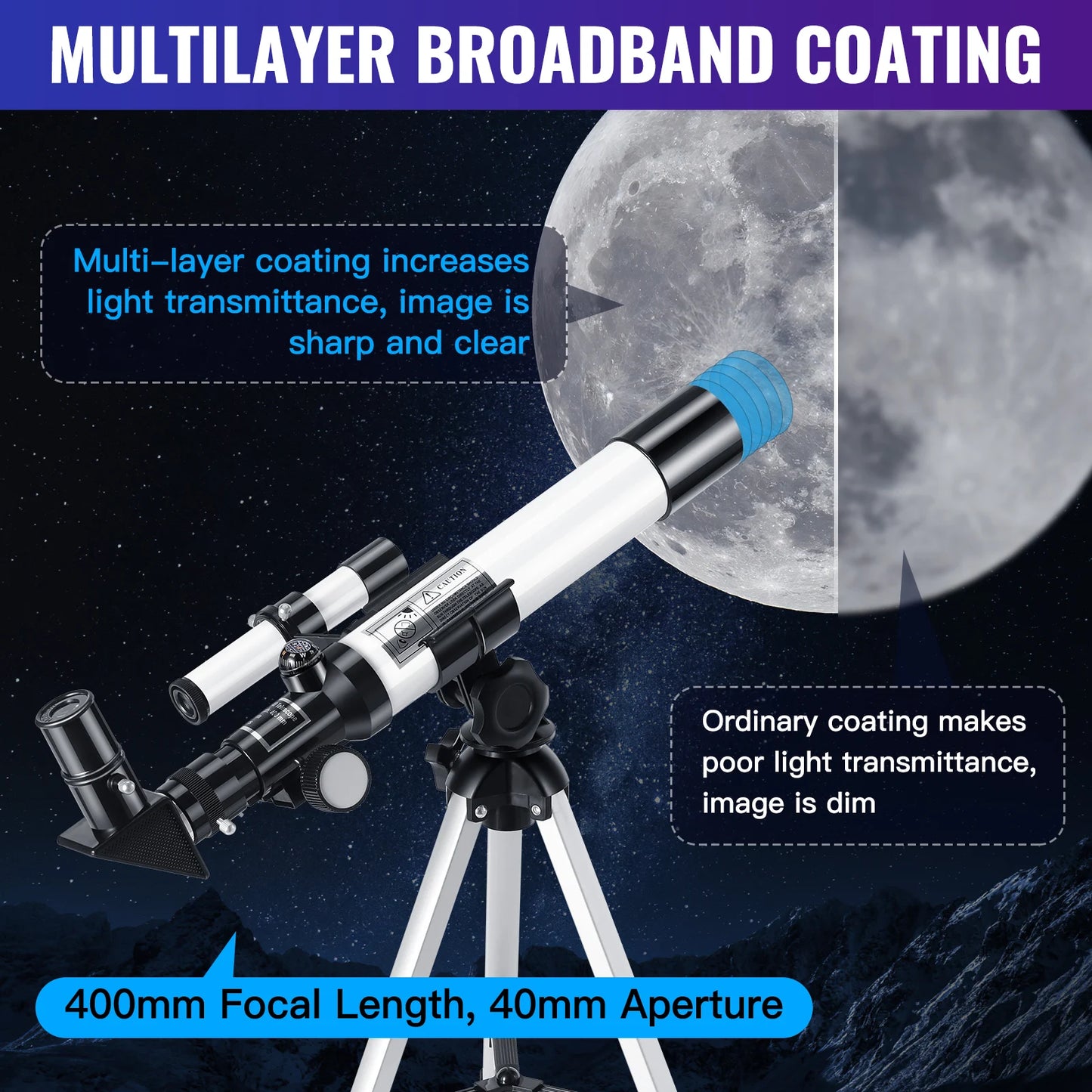 40040 Professional High-definition Astronomical Telescope entry level 68X To See The Moon and Stars Bird watch Monocular