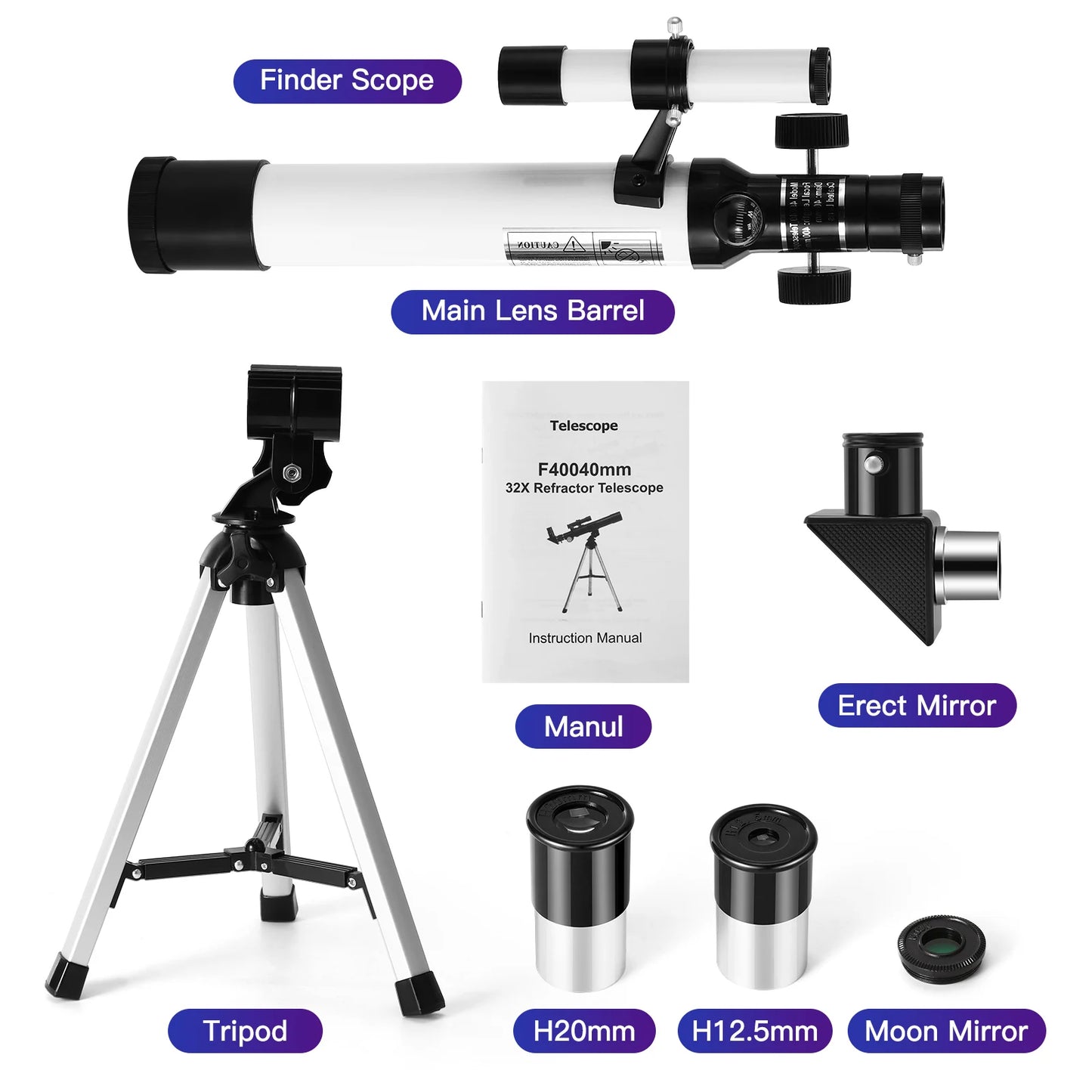 40040 Professional High-definition Astronomical Telescope entry level 68X To See The Moon and Stars Bird watch Monocular