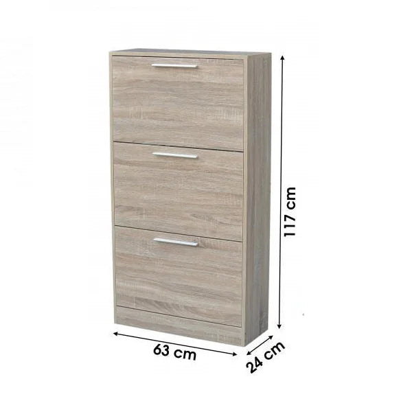 Maxia Market-3 drawers oak wood cabinet Cabinet for 18 pairs shoes home storage and organization wardrobe shoes