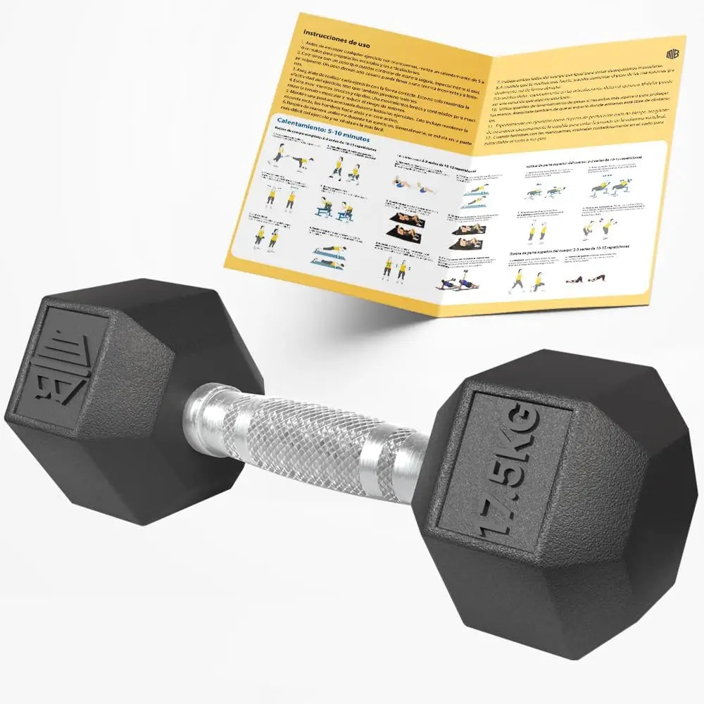 Professional Ergonomic Anti-slip Rubber Hex Dumbbell ManiBoom with Chrome Bar-Weightweights and Dumbbell Several kg 10kg 15kg 20kg 25kg 30kg - Set Exercise