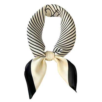 Luxury Brand Silk Square Plaid Scarf Women Satin Neck Hair Tie Band Soft work neckerchife 2021 NEW Hijab Head Female Foulard