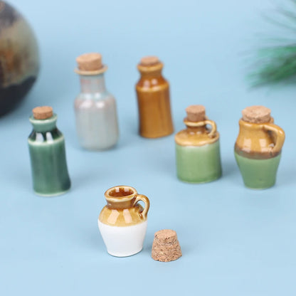 1 Pc 1:12 Dollhouse Miniature Ceramics Jar Seasoning Jar Kitchen Toy Dollhouse Home Decor