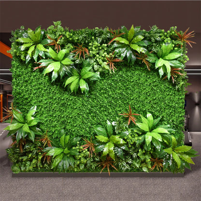 40X60cm Green Artificial Plants Wall DIY Background Decoration Simulation Grass Leaf Office Outdoor Garden Decor Flower Wall