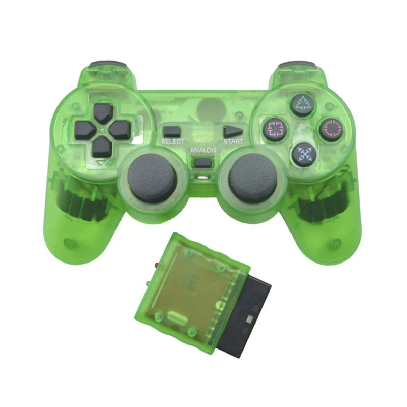 Transparent Color  Wireless Gamepad For Sony PS2  2.4G Vibration Joystick Blutooth Controller For Playstation 2 Joypad