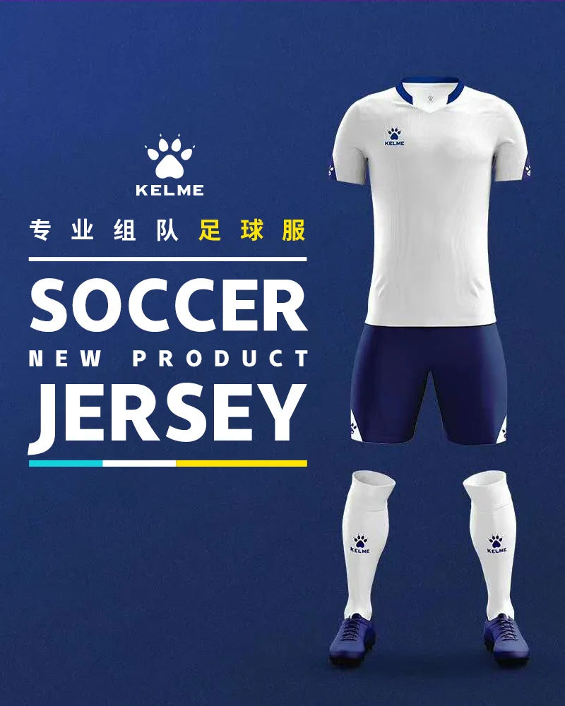 KELME Uniformes de fútbol personalizados para hombres Camisetas de fútbol Chándal para hombres Ropa deportiva Camiseta de manga corta Pantalones cortos de fútbol Traje 3801099