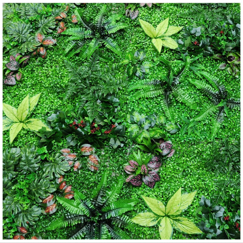 40X60cm Green Artificial Plants Wall DIY Background Decoration Simulation Grass Leaf Office Outdoor Garden Decor Flower Wall