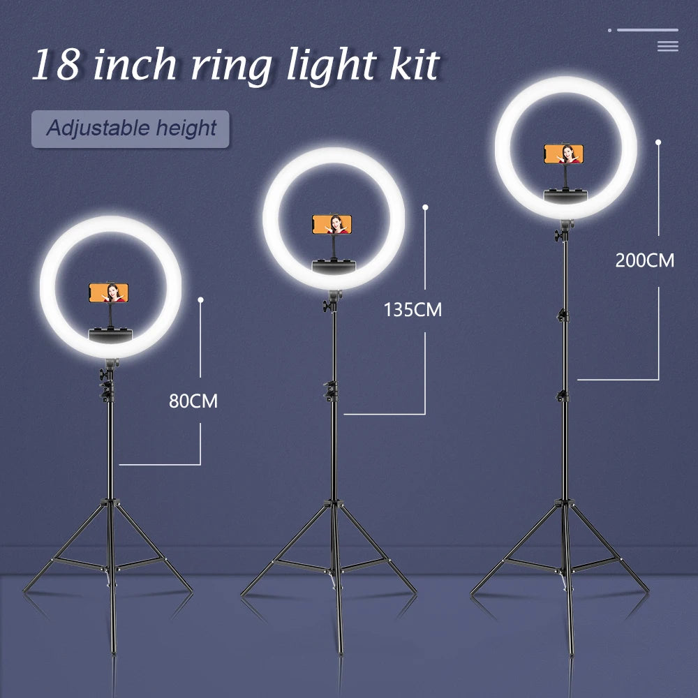 SH 45cm 18 inch Ring Light With Tripod Stand Usb Charge Selfie Led Lamp Dimmable Photography Light For Photo Photography Studio