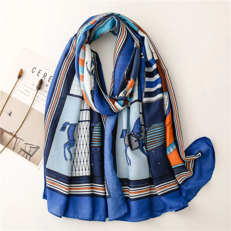 90*180cm Fashion high-grade flowers Cotton and linen female Polyester scarf printing gift custom national wind shawl beach towel