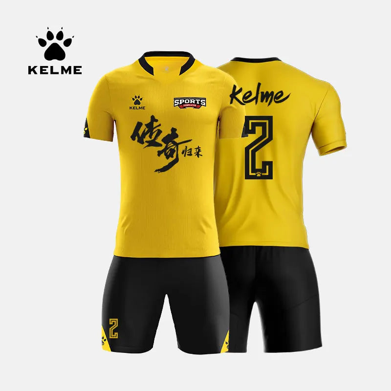 KELME Uniformes de fútbol personalizados para hombres Camisetas de fútbol Chándal para hombres Ropa deportiva Camiseta de manga corta Pantalones cortos de fútbol Traje 3801099