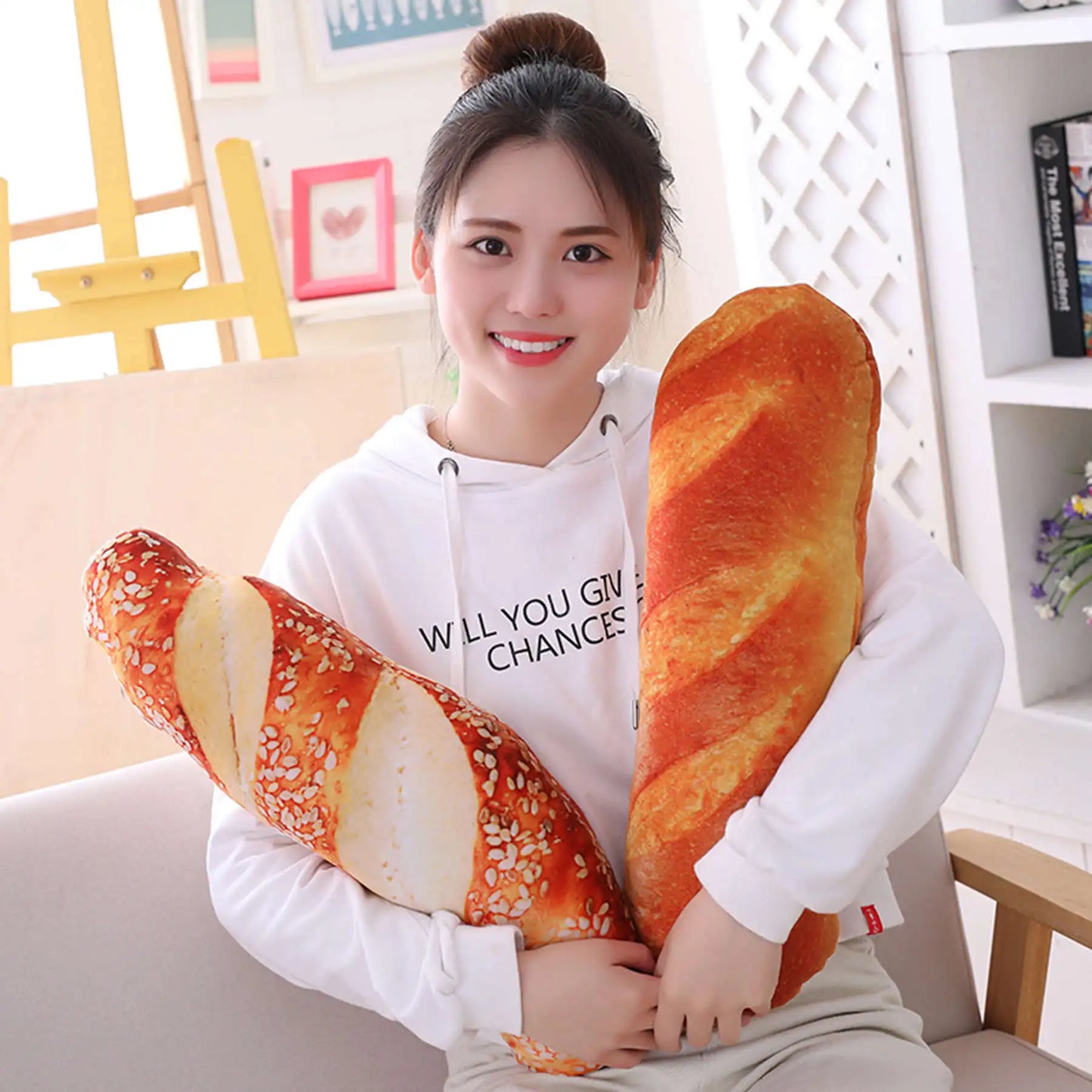 Simulational Bread Plush Pillow Creative Food Plush Toy Funny Fastfood Nap Pillow Cushion Home Decor Kids Toy Birthday Gift