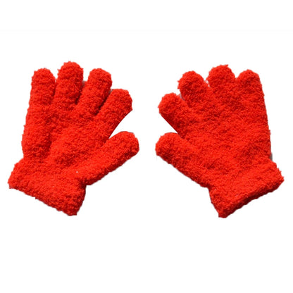 Warm Plush Thick Warm Baby Gloves Winter Plus Velvet Mittens Children Kid Coral Fleece Full Finger Gloves For 1-4Y Kids Gloves