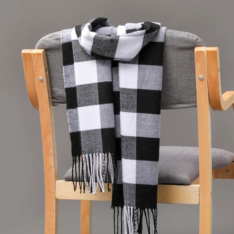 185*35cm outdoor Plaid Winter Scarf Women men unisex shalw Warm wrap muffler muffler Fashion Cashmere hijab pashmina tassels