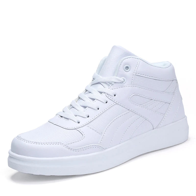 Spring Fashion Casual Shoes Men White Sneakers Breathable High top Flats Skateboarding Shoes 2023 New Unisex