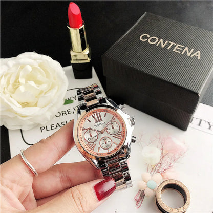 New Creative Watch Women Watches Luxury Rose Gold Quartz Ladies Watches Stainless Steel Bracelets Wristwatches Reloj Mujer