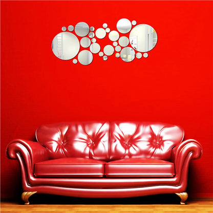 HOT SALES！！！New A rrival 28Pcs Circle Dot Round Mirror Effect Wall Stickers DIY Living Room Decal Decor Wholesale Dropshipping