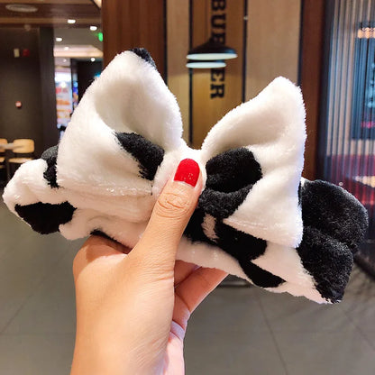 Wash Face Hair Holder Hairbands Soft Warm Coral Fleece Bow Animal Ears Headband For Women Girls Turban Fashion Hair Accessories